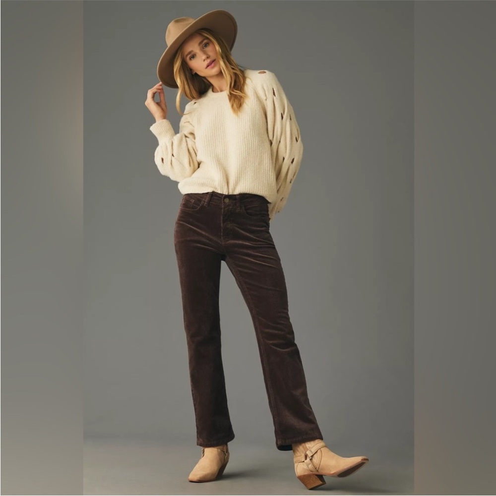 Pilcro Anthropologie Boot Cut Corduroy Pants Size 30 Rusty Rose Wine Trending! - Picture 6 of 16